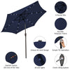 9FT Solar LED Patio Umbrella Tilt Market Umbrella with 18 Lights & Tilt Adjustment Crank, Outdoor Table Umbrella for Garden Yard Balcony