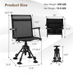 360° Swivel Hunting Blind Chair Height Adjustable Folding Hunting Chair with 4 Adjustable Legs & Armrests