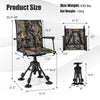 360° Swivel Hunting Blind Chair Height Adjustable Folding Hunting Chair with 4 Adjustable Legs & Armrests