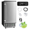 15" Undercounter Ice Maker 80lbs/24H Freestanding & Built-in Ice Machine Commercial Ice Maker with Drain Pump