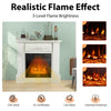 32" Electric Fireplace with Mantel, Wooden Surround Firebox Freestanding Fireplace Heater 1400W with Remote, 3 Flame Effects & 6H Timer