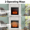 32" Electric Fireplace with Mantel, Wooden Surround Firebox Freestanding Fireplace Heater 1400W with Remote, 3 Flame Effects & 6H Timer