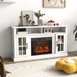 58" Electric Fireplace TV Stand for TVs up to 65", Modern Media Console with 23" Fireplace Insert & Remote Control