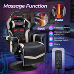 Gaming Recliner Massage Gaming Chair Height Adjustable with Retractable Footrest Cup Holder, Ergonomic Single Sofa Recliner Home Theater Seating