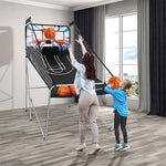 Foldable Basketball Arcade Game Electronic Double Shot Basketball Hoop with 4 Balls & LED Scoring System for Kids Adults