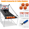 Foldable Basketball Arcade Game Electronic Double Shot Basketball Hoop with 4 Balls & LED Scoring System for Kids Adults