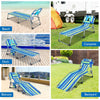 Folding Beach Lounge Chair 5-Position Adjustable Outdoor Tanning Chair with Pillow