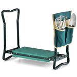 Folding Garden Kneeler Seat with Tool Pouch & Padded Cushion