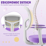 Adjustable Kids Desk Chair Children Swivel Study Computer Chair with Lumbar Support & Universal Casters