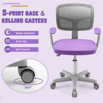 Adjustable Kids Desk Chair Children Swivel Study Computer Chair with Lumbar Support & Universal Casters