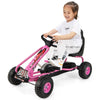 Kids Pedal Go Kart 4 Wheel Pedal Powered Ride On Car Toy with Adjustable Seat & Steering Wheels