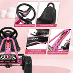 Kids Pedal Go Kart 4 Wheel Pedal Powered Ride On Car Toy with Adjustable Seat & Steering Wheels