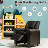 Kids Recliner Ergonomic PU Leather Sofa Chair with Cup Holder, Headrest & Footrest, Children Armrest Couch for Toddler Bedroom Furniture