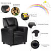 Kids Recliner Ergonomic PU Leather Sofa Chair with Cup Holder, Headrest & Footrest, Children Armrest Couch for Toddler Bedroom Furniture