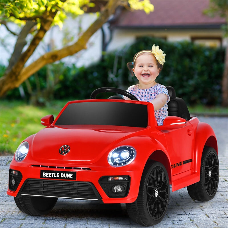 Kids Ride On Car 12V Licensed Volkswagen Beetle Battery Powered Electric Vehicle with Remote Control