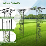 Metal Garden Arbor 81" Garden Arch Trellis Archway Patio Backyard Outdoor Wedding Arch for Climbing Plants Rose