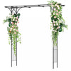 Metal Garden Arbor 81" Garden Arch Trellis Archway Patio Backyard Outdoor Wedding Arch for Climbing Plants Rose