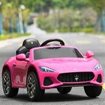 Kids Ride On Car Licensed Maserati 12V Battery Powered Electric Car with Remote Control & Lights, Pink Ride On Toys for Boys Girls Gift