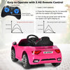 Kids Ride On Car Licensed Maserati 12V Battery Powered Electric Car with Remote Control & Lights, Pink Ride On Toys for Boys Girls Gift