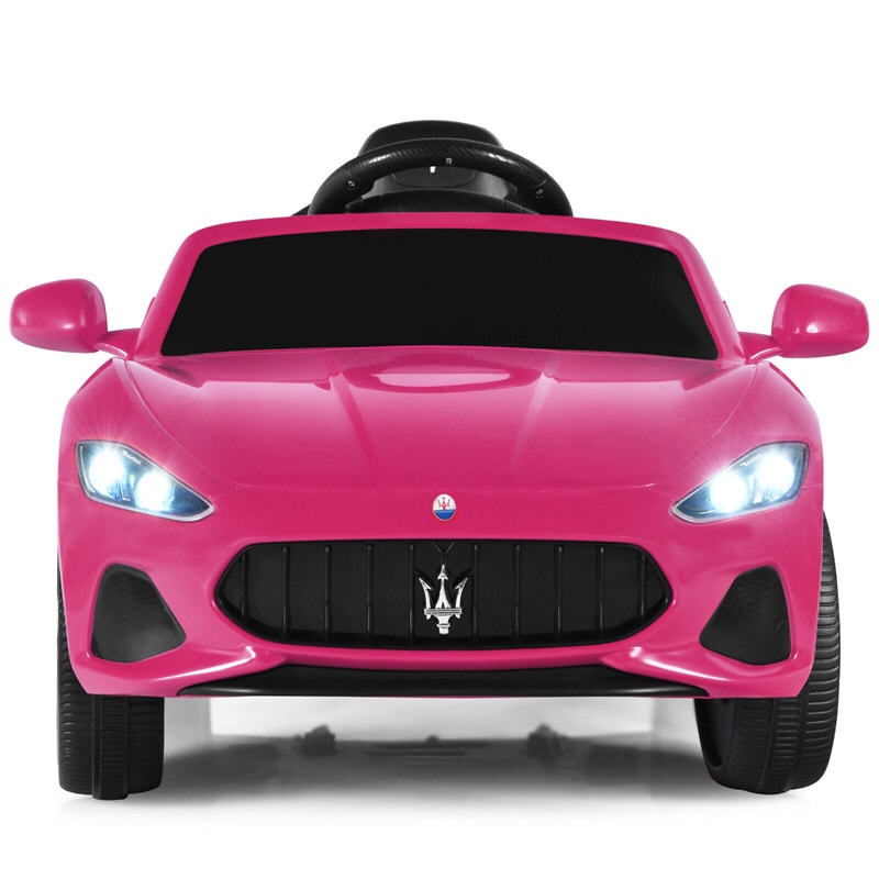 Kids Ride On Car Licensed Maserati 12V Battery Powered Electric Car with Remote Control & Lights, Pink Ride On Toys for Boys Girls Gift