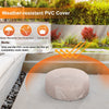 28" Round Propane Fire Pit 40,000 BTU Outdoor Stone Gas Fire Pit with Lava Rocks & PVC Cover for Patio Garden Backyard