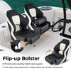 2 Pack Sports Boat Seat Captain Bucket Seat with Flip-up Bolster, Waterproof PVC Leather Upholstery, Curve Armrest, High Back Fishing Boat Chair