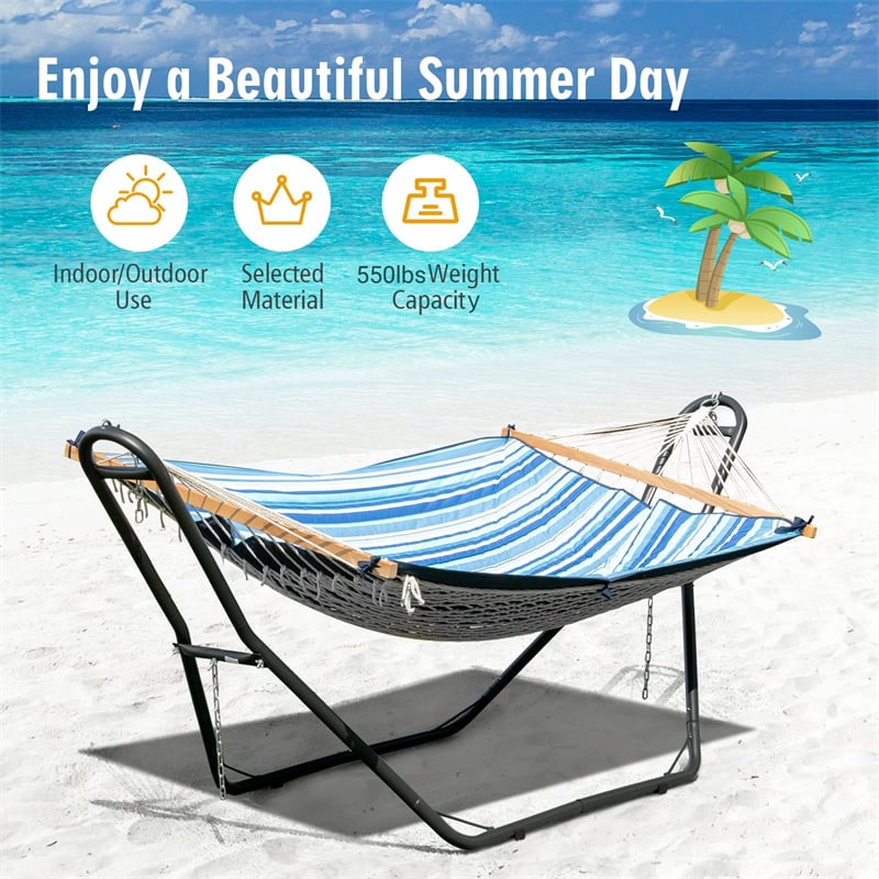 Steel Hammock Stand Universal 2 Person Heavy Duty Hammock Frame Adjustable Multi-Use Hammock Stand Fit 9-13FT Hammock