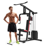 Multifunction Home Gym System Weight Training Exercise Equipment with 100lbs Weight Stack, All-in-One Fitness Strength Machine for Total Body Workout