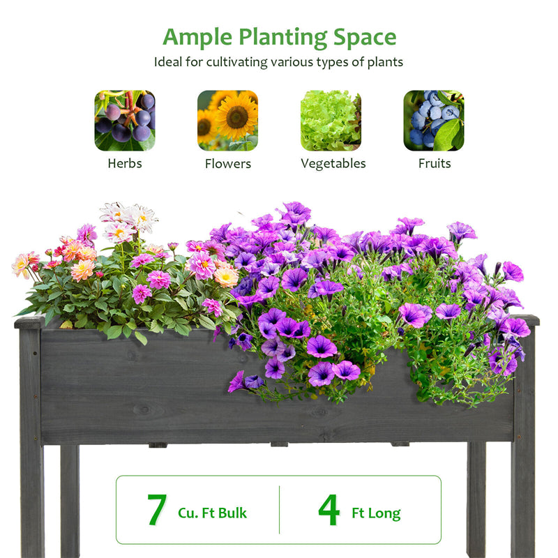 Wood Raised Garden Bed Elevated Planter Box with Legs for Vegetable Fruits Flowers & Herbs