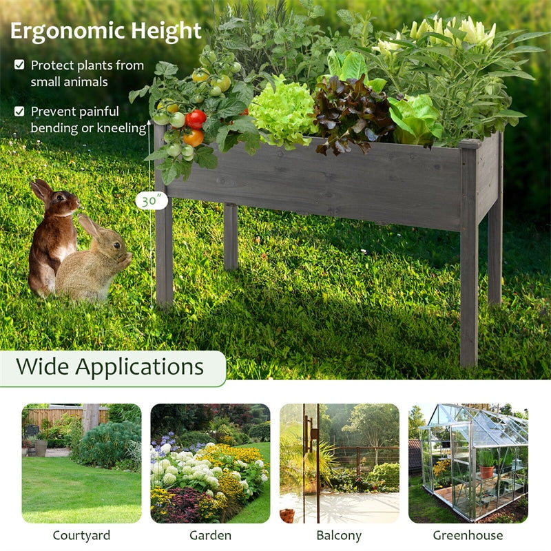 Wood Raised Garden Bed Elevated Planter Box with Legs for Vegetable Fruits Flowers & Herbs