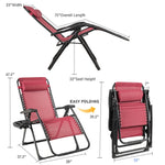 Bestoutdor Zero Gravity Chair Folding Reclining Patio Chair Lawn Chair with Cup Holder & Detachable Headrest