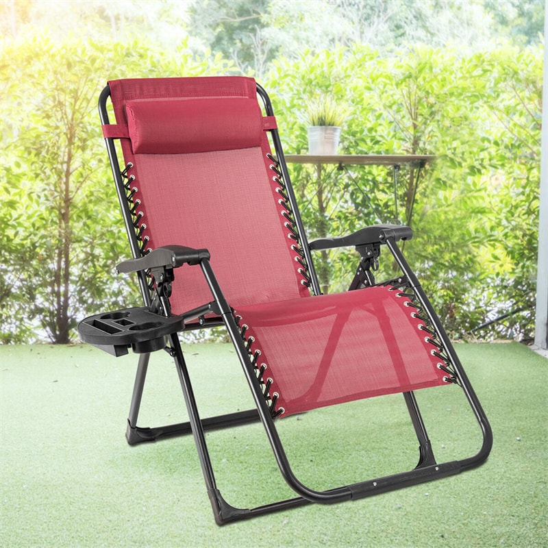 Bestoutdor Zero Gravity Chair Folding Reclining Patio Chair Lawn Chair with Cup Holder & Detachable Headrest