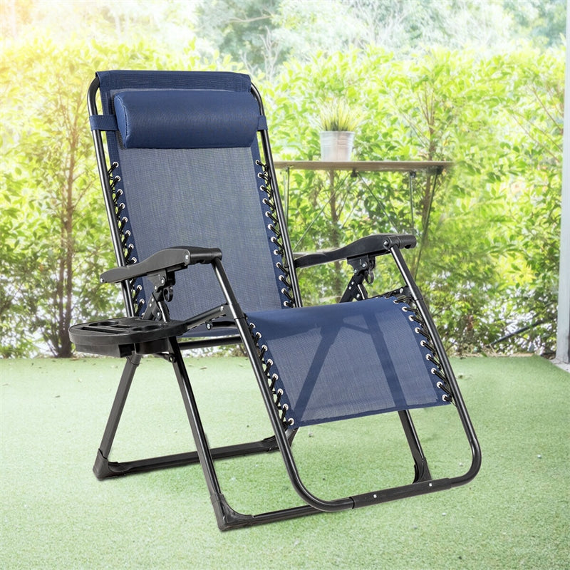 Bestoutdor Zero Gravity Chair Folding Reclining Patio Chair Lawn Chair with Cup Holder & Detachable Headrest