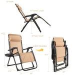 Bestoutdor Zero Gravity Chair Folding Reclining Patio Chair Lawn Chair with Cup Holder & Detachable Headrest