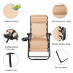 Bestoutdor Zero Gravity Chair Folding Reclining Patio Chair Lawn Chair with Cup Holder & Detachable Headrest