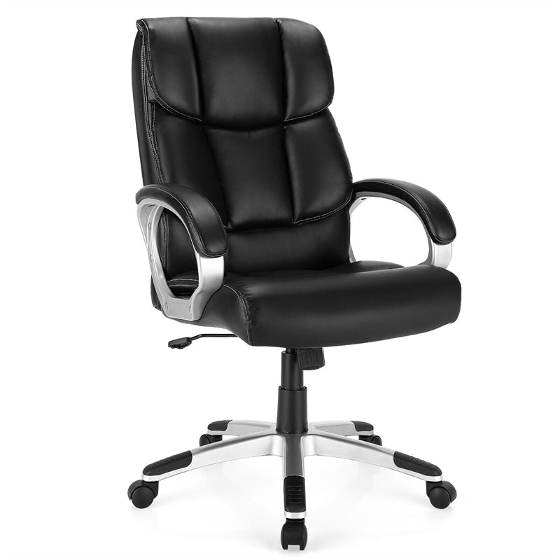 Big & Tall Executive Office Chair 350lbs High-Back Computer Desk Chair Leather Adjustable Swivel Chair with Soft Padded Armrest & Lumbar Support