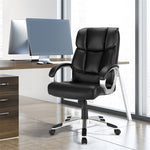 Big & Tall Executive Office Chair 350lbs High-Back Computer Desk Chair Leather Adjustable Swivel Chair with Soft Padded Armrest & Lumbar Support