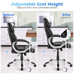 Big & Tall Executive Office Chair 350lbs High-Back Computer Desk Chair Leather Adjustable Swivel Chair with Soft Padded Armrest & Lumbar Support