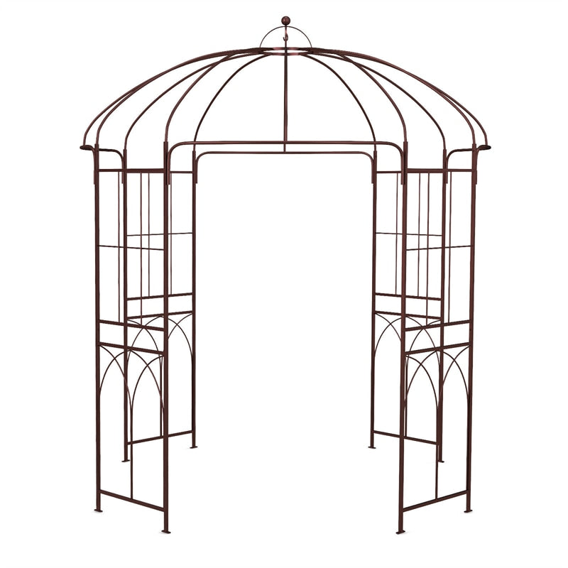 Birdcage Shape Garden Arbor 8.4' x 7' Heavy Duty Metal Garden Gazebo Pergola Arch Trellis for Climbing Plants Wedding Party Outdoor Decor