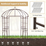 Birdcage Shape Garden Arbor 8.4' x 7' Heavy Duty Metal Garden Gazebo Pergola Arch Trellis for Climbing Plants Wedding Party Outdoor Decor