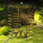 Birdcage Shape Garden Arch 9.4' x 6.8' Wrought Iron Arbor Trellis for Climbing Plants, French Style Pergola Pavilion for Wedding Party Outdoor Decor