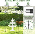 Birdcage Shape Garden Arch 9.4' x 6.8' Wrought Iron Arbor Trellis for Climbing Plants, French Style Pergola Pavilion for Wedding Party Outdoor Decor