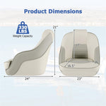 Captain Bucket Seat Pontoon Boat Seat Curved Armrest, Waterproof PVC Leather, Thick Sponge Padding, High Back Captain Chair for Fishing Sightseeing