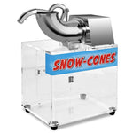 Commercial Snow Cone Machine 440lbs/h Stainless Steel Ice Shaver with Dual Blades, 110V Electric Ice Crusher Shaved Ice Machine for Home Party