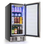 115 Cans Compact Beverage Refrigerator Freestanding Undercounter Beverage Cooler 2.9 Cu.ft Mini Beer Fridge with & Stainless Steel Door