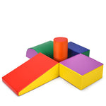 Crawl and Climb Soft Foam Play Set 5PCS Lightweight Foam Climbing Blocks Fun Activity Playset Corner Climber for Baby Kids Crawling Sliding