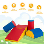 Crawl and Climb Soft Foam Play Set 5PCS Lightweight Foam Climbing Blocks Fun Activity Playset Corner Climber for Baby Kids Crawling Sliding