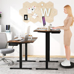 Electric Standing Desk 55" x 28" Height Adjustable Desk Sit-Stand Computer Workstation with Storage Drawer & USB Charging Port