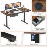 Electric Standing Desk 55" x 28" Height Adjustable Desk Sit-Stand Computer Workstation with Storage Drawer & USB Charging Port