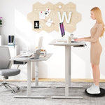 Electric Standing Desk 55" x 28" Height Adjustable Desk Sit-Stand Computer Workstation with Storage Drawer & USB Charging Port